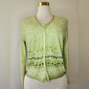 Vintage Pleat Pleat By Rafael Green Tank Top and Matching Jacket